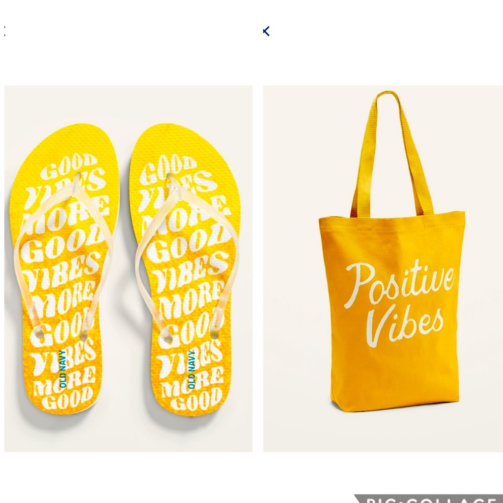 Beach ready Bundle! Canvas Tote & flip flops sz 7